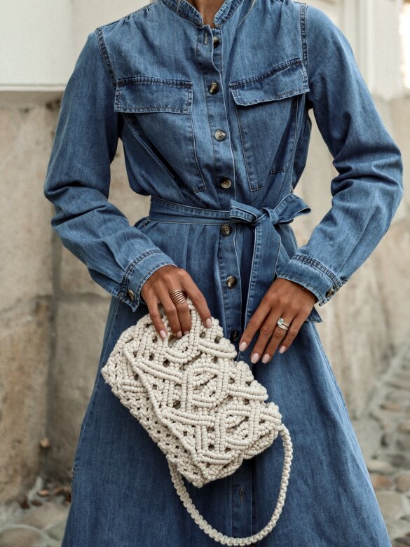 Sukienka Midge jeans niebieska