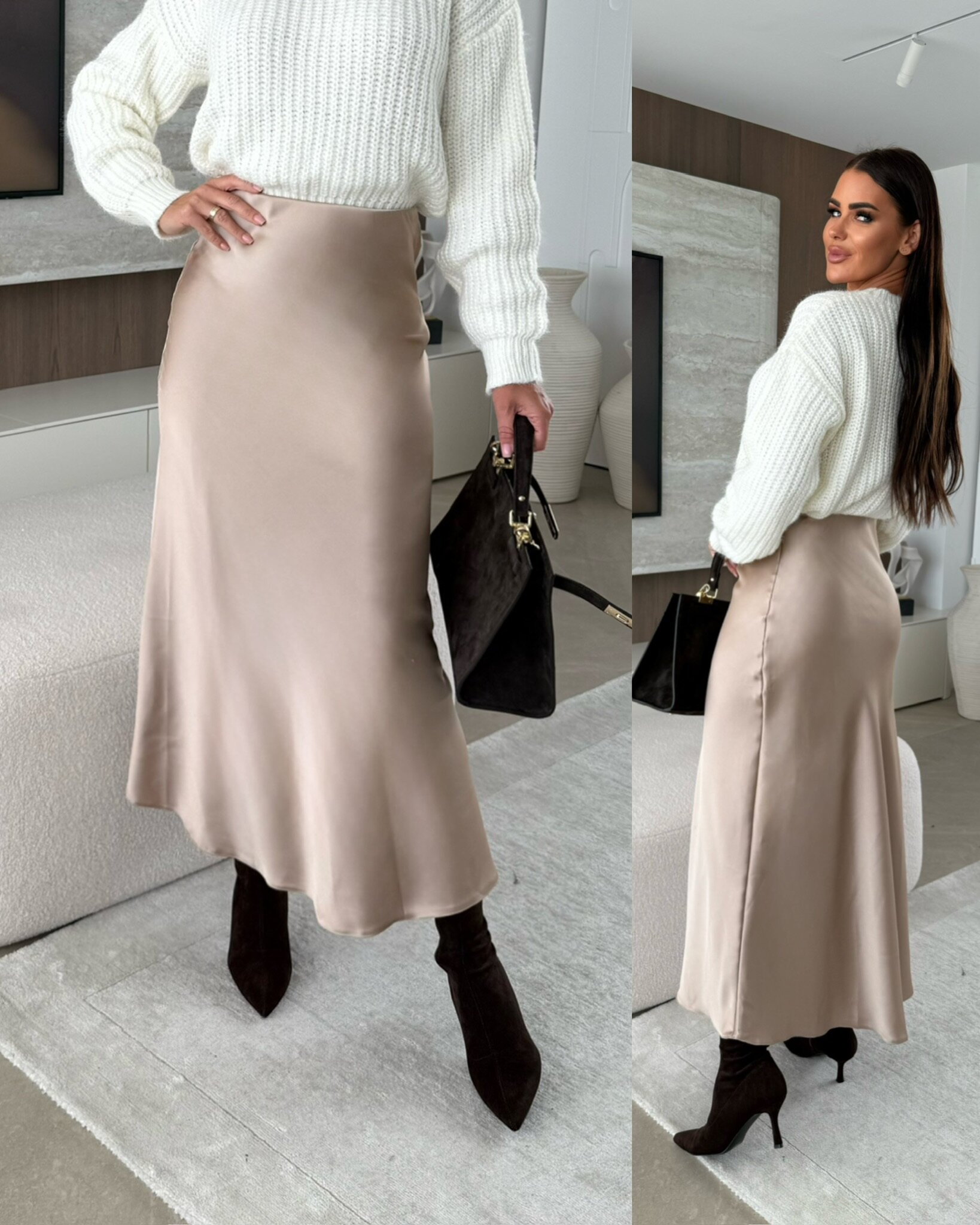 Spódnica Scarlet midi beżowa 