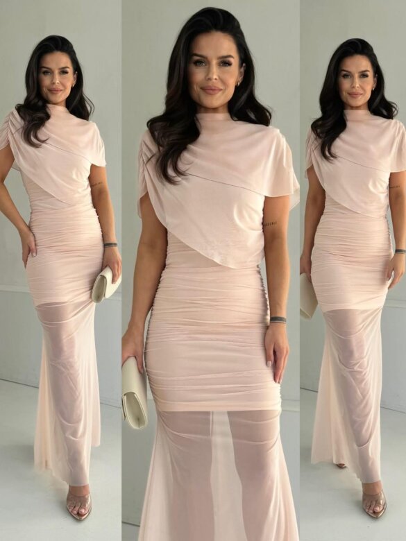 Sukienka Casoria pudrowa 