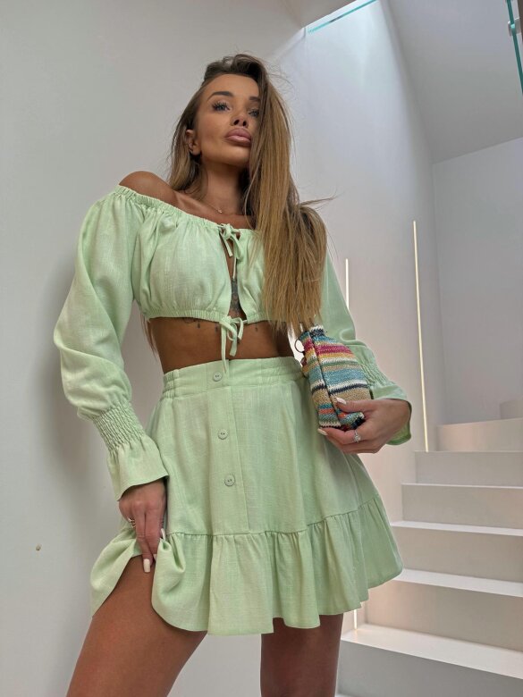Set 2in1 Blurry linen pistachio