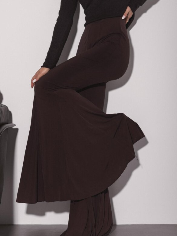 Spodnie Lucenzo dzwony czekoladowe 