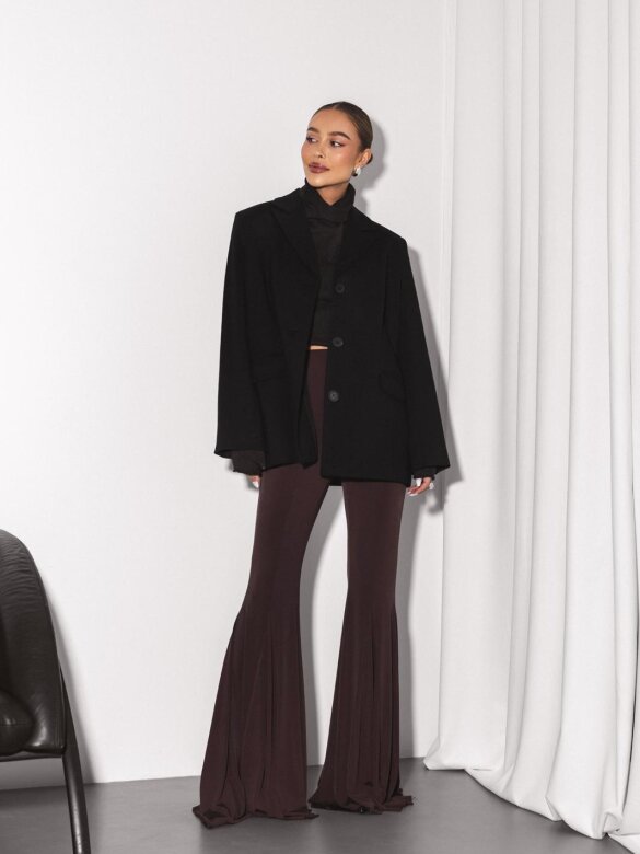 Spodnie Lucenzo dzwony czekoladowe 