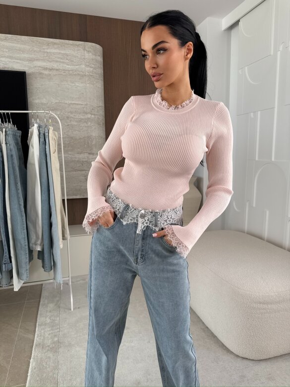 Sweter Kaite pudrowy