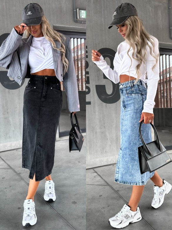 Spódnica Mirren jeans niebieska