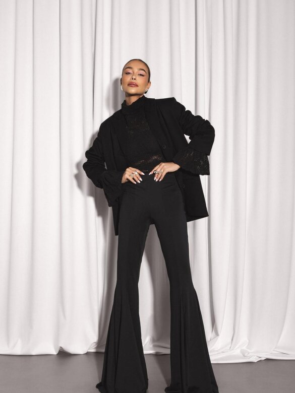 Spodnie Lucenzo dzwony czarne 