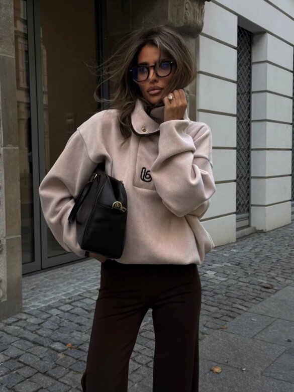 Hoodie Elodia cotton light beige
