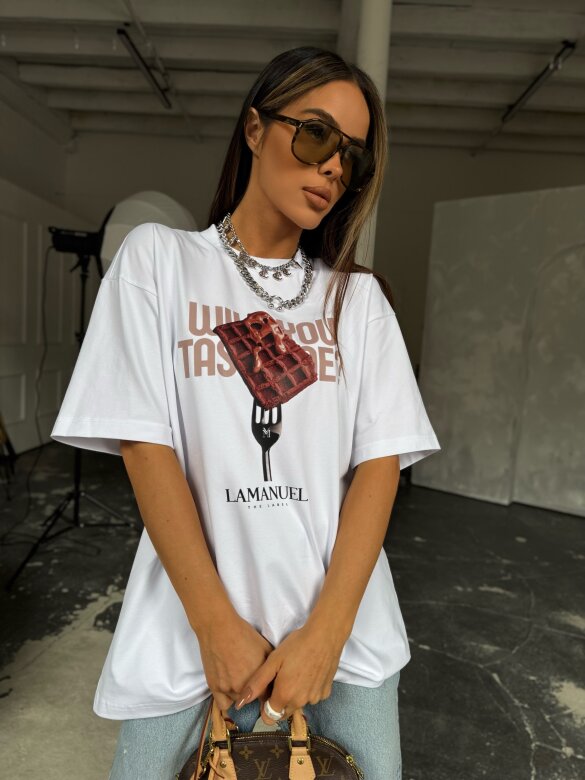 T-shirt Tasty oversize biały 