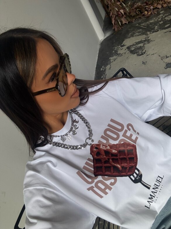 T-shirt Tasty oversize biały 
