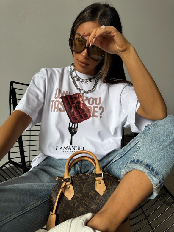 T-shirt Tasty oversize biały 