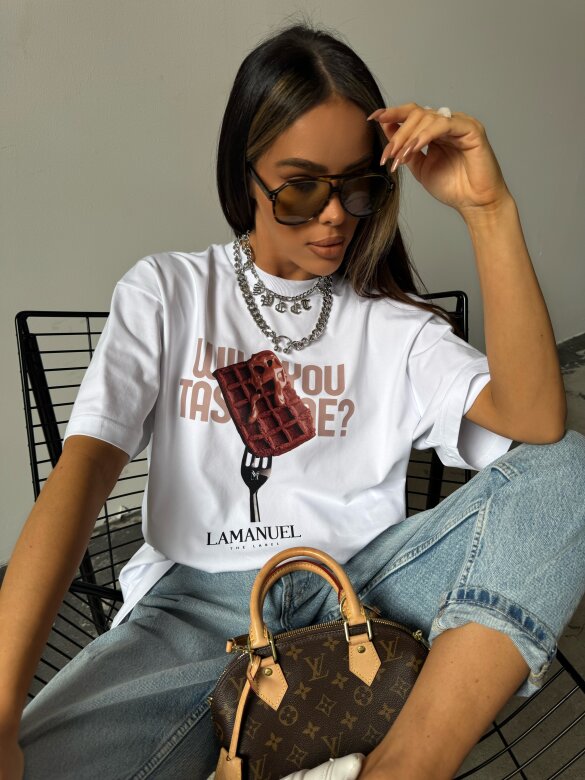 T-shirt Tasty oversize biały 