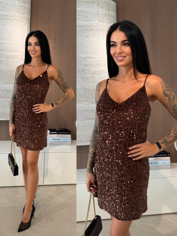 Sukienka Succession mini czekoladowa