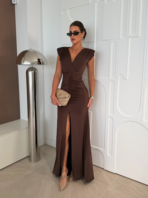 Sukienka Patty maxi czekoladowa