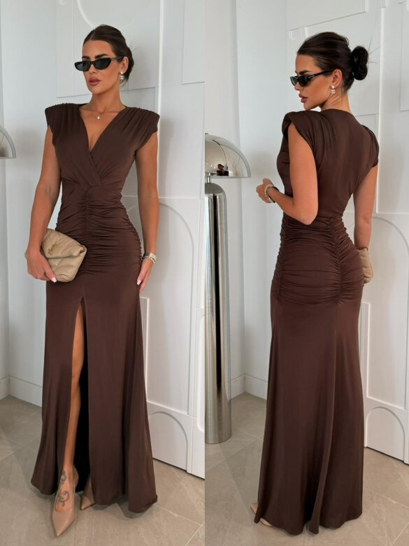 Sukienka Patty maxi czekoladowa