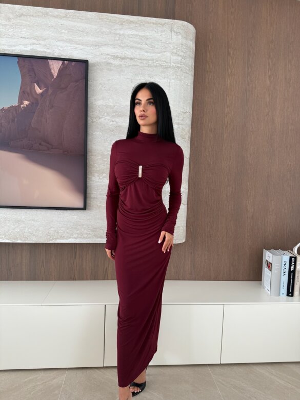 Sukienka Iverra maxi bordowa 