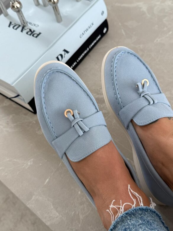 Mokasyny Lusio błękitne 