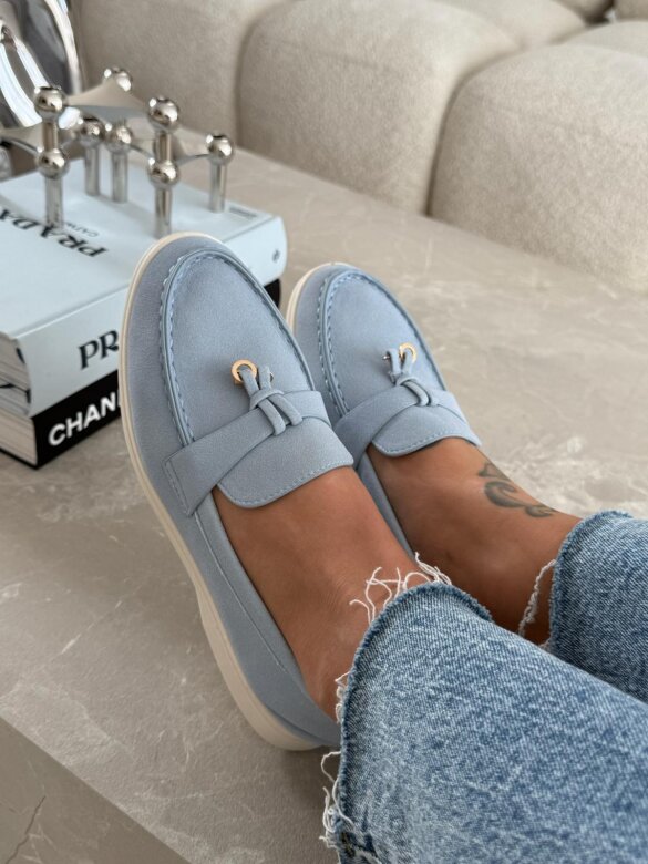 Mokasyny Lusio błękitne 