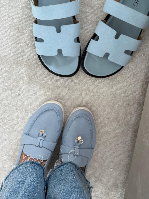 Mokasyny Lusio błękitne 