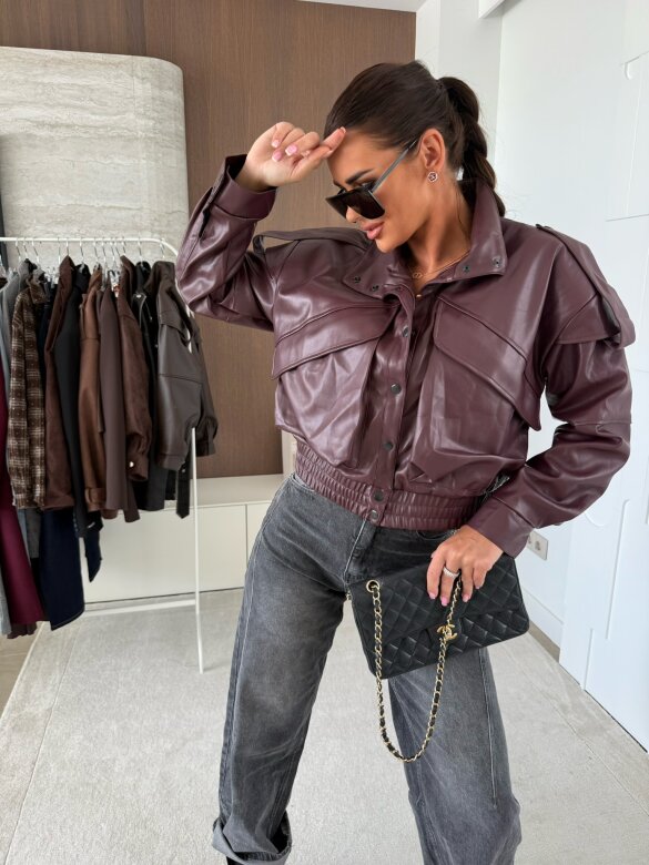 Bomberka Sandre eko skóra bordowa 