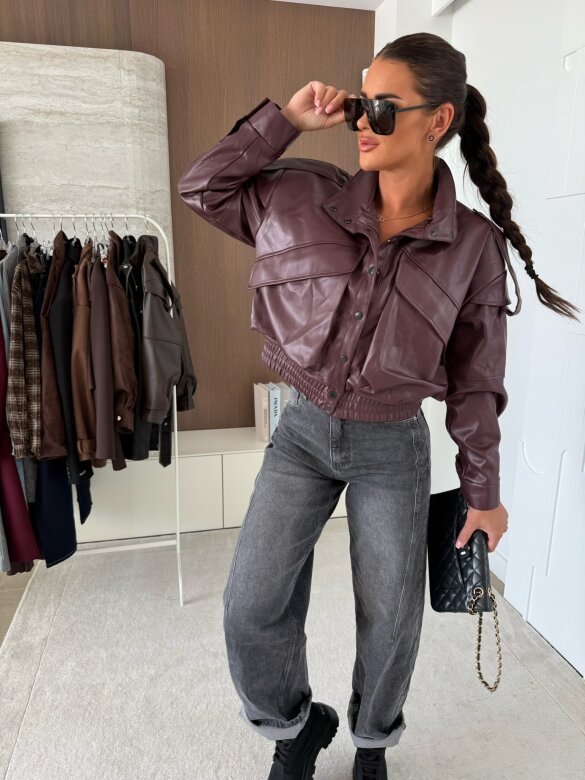 Bomberka Sandre eko skóra bordowa 