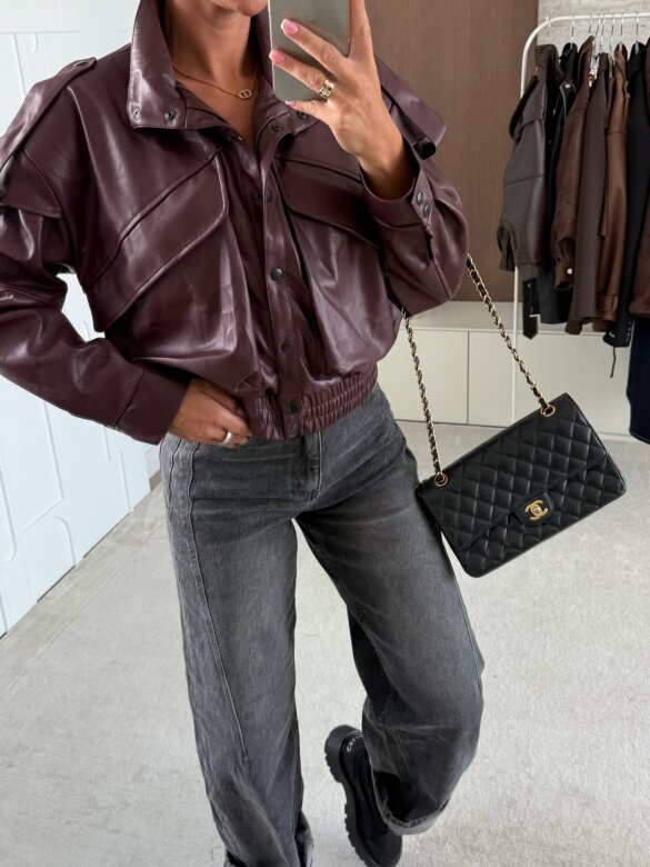 Bomberka Sandre eko skóra bordowa 