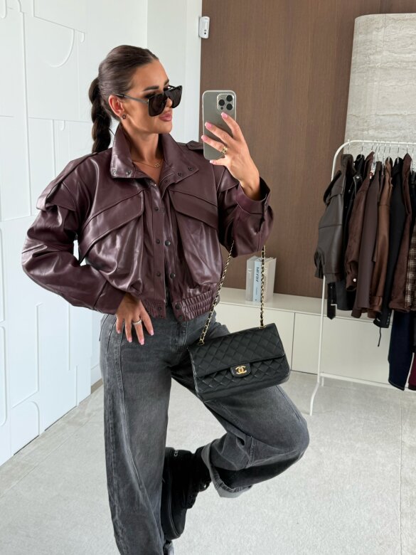 Bomberka Sandre eko skóra bordowa 