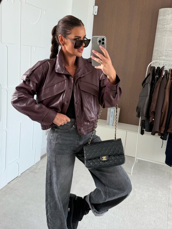 Bomberka Sandre eko skóra bordowa 