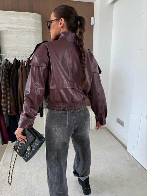 Bomberka Sandre eko skóra bordowa 