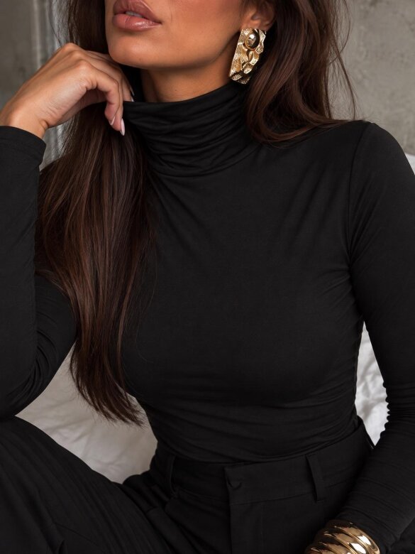 Turtleneck blouse Venelo with viscose black