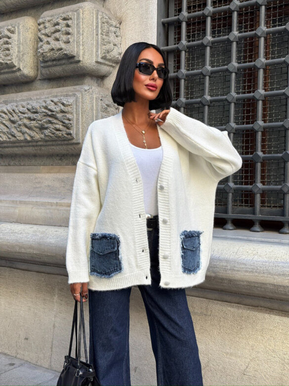 Sweter Zorelle jeans ecru