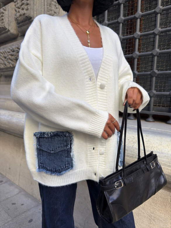 Sweter Zorelle jeans ecru