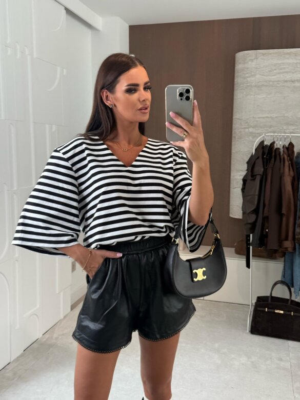 Bluzka Marrona w paski czarno-biała 