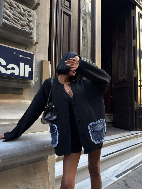 Sweter Zorelle jeans czarny 