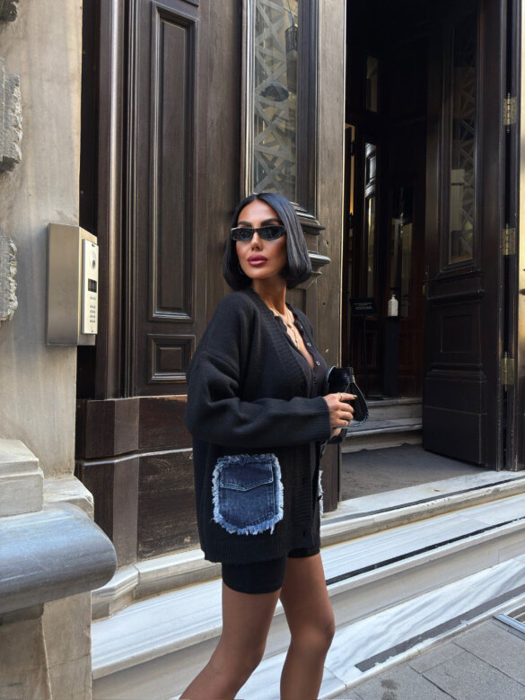 Sweter Zorelle jeans czarny 