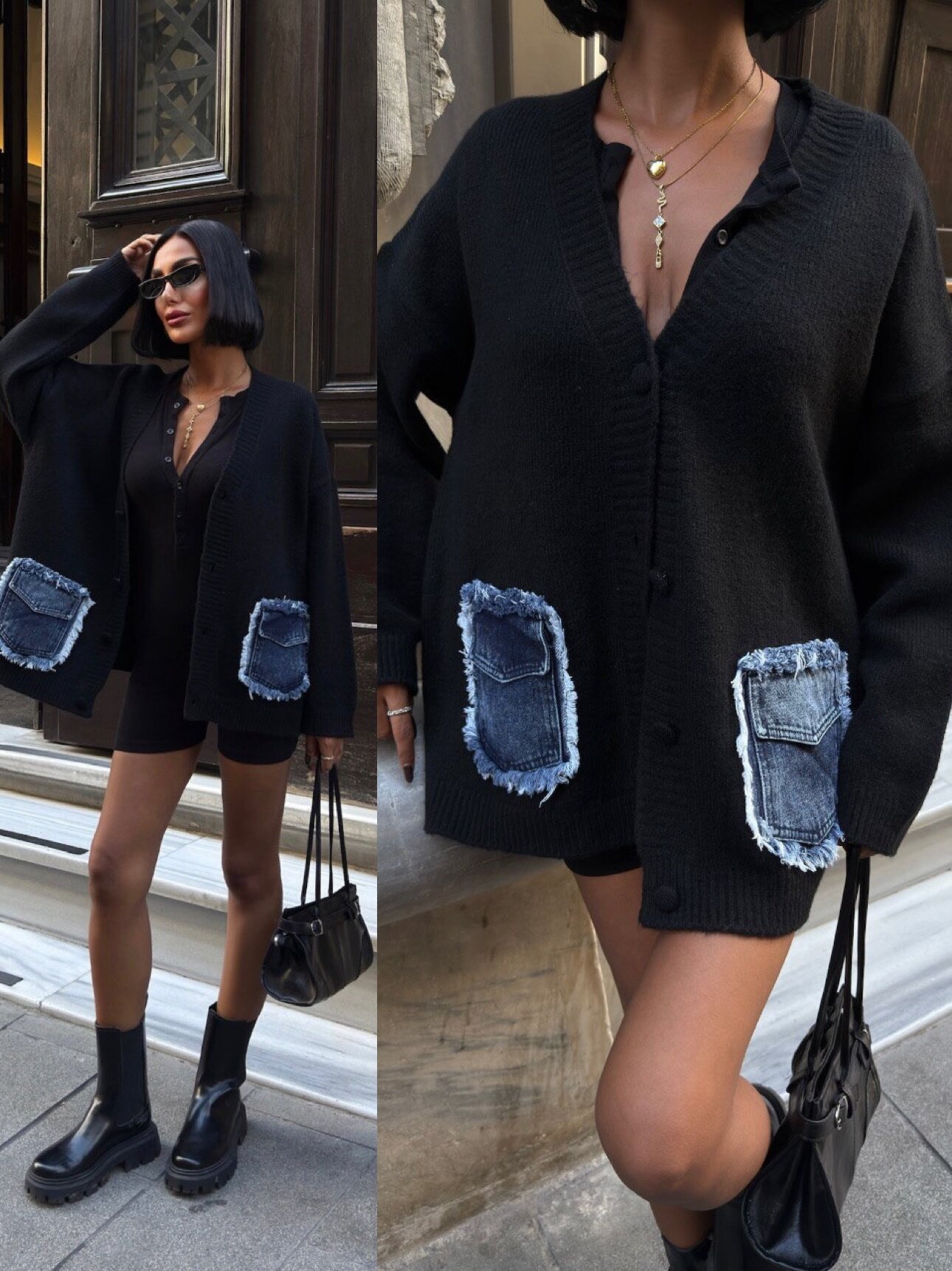 Sweter Zorelle jeans czarny 