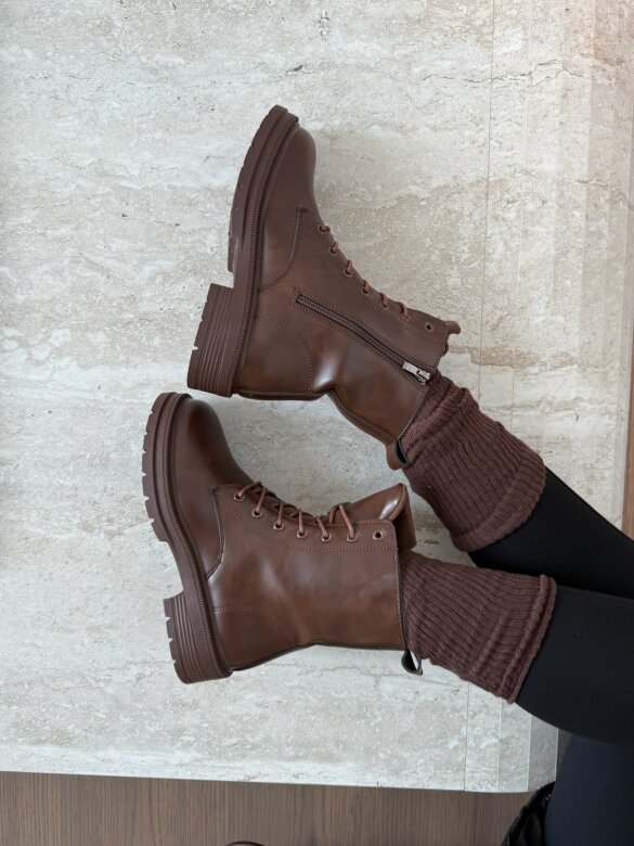 Botki Avery eko skóra brązowe