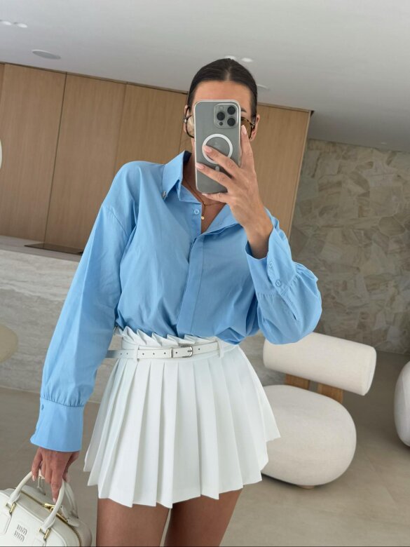Koszula Garrett oversize niebieska
