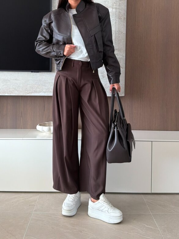 Spodnie Terry elegant czekoladowe