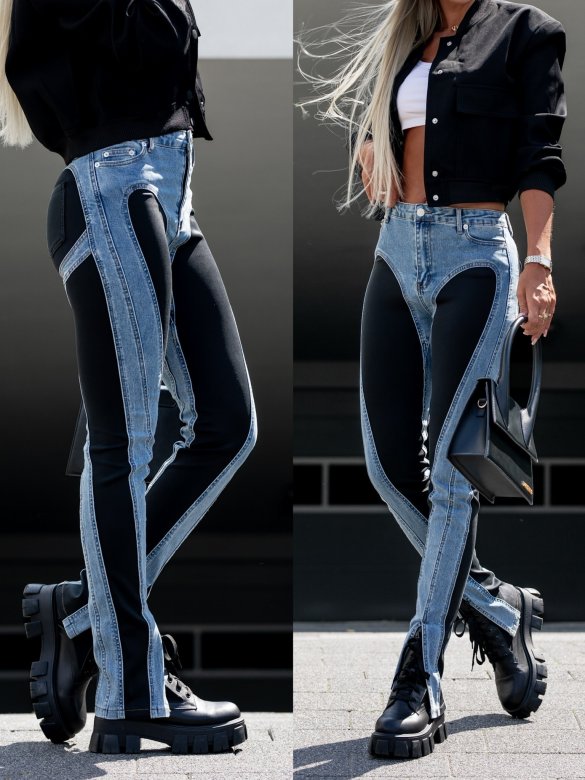 Spodnie Arcelio jeans niebiesko-czarne