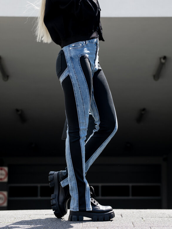 Spodnie Arcelio jeans niebiesko-czarne