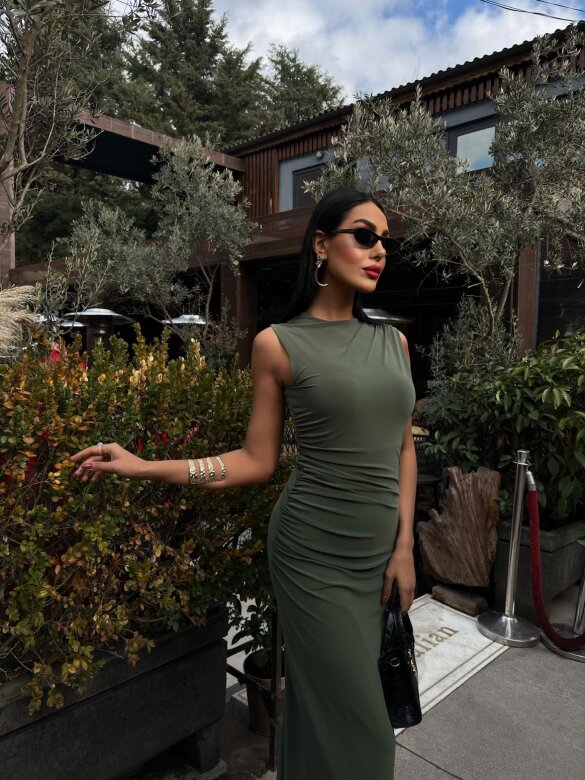 Sukienka Tiffany maxi khaki