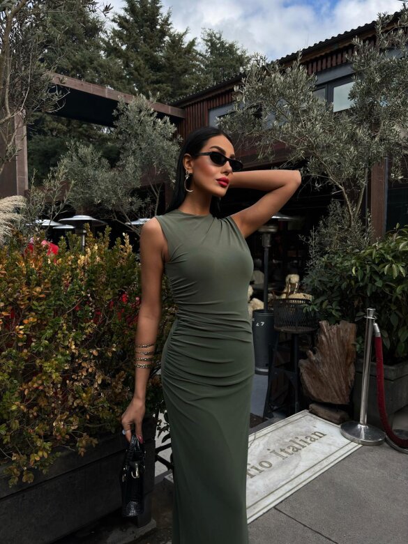 Sukienka Tiffany maxi khaki