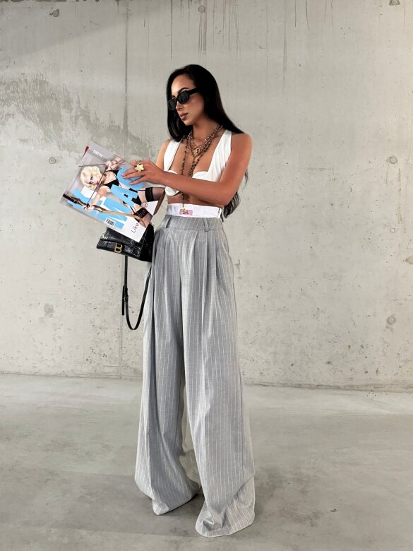 Spodnie Chicago elegant w paski szare