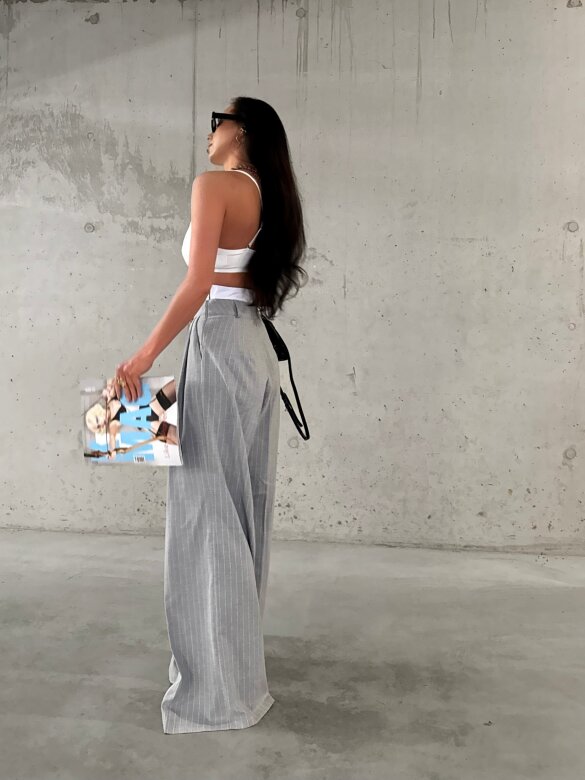 Spodnie Chicago elegant w paski szare