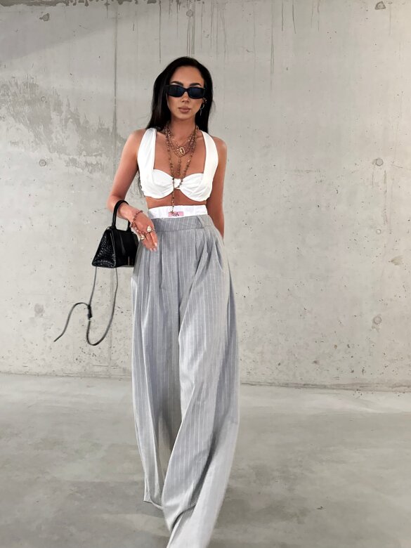 Spodnie Chicago elegant w paski szare