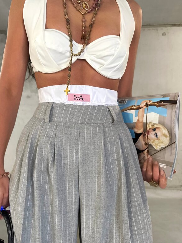 Spodnie Chicago elegant w paski szare