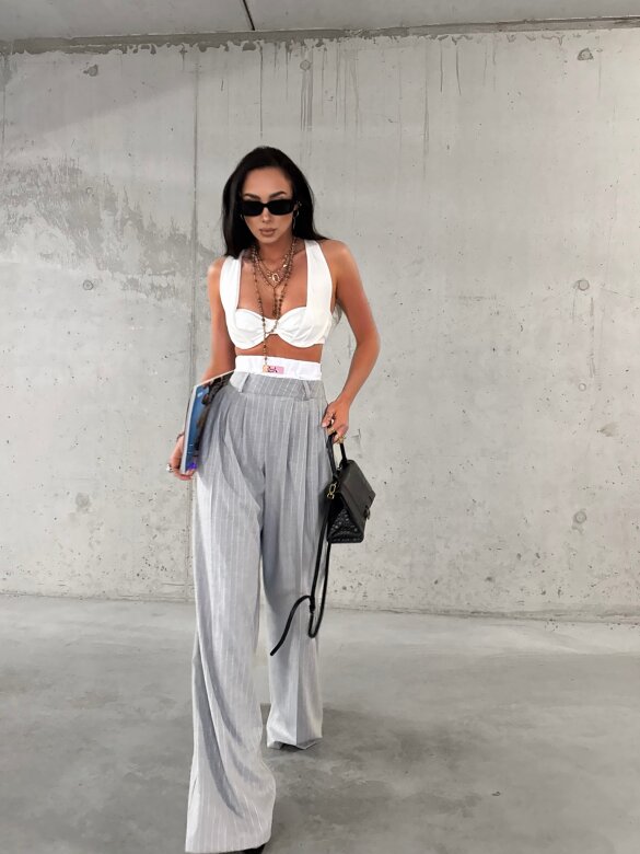 Spodnie Chicago elegant w paski szare