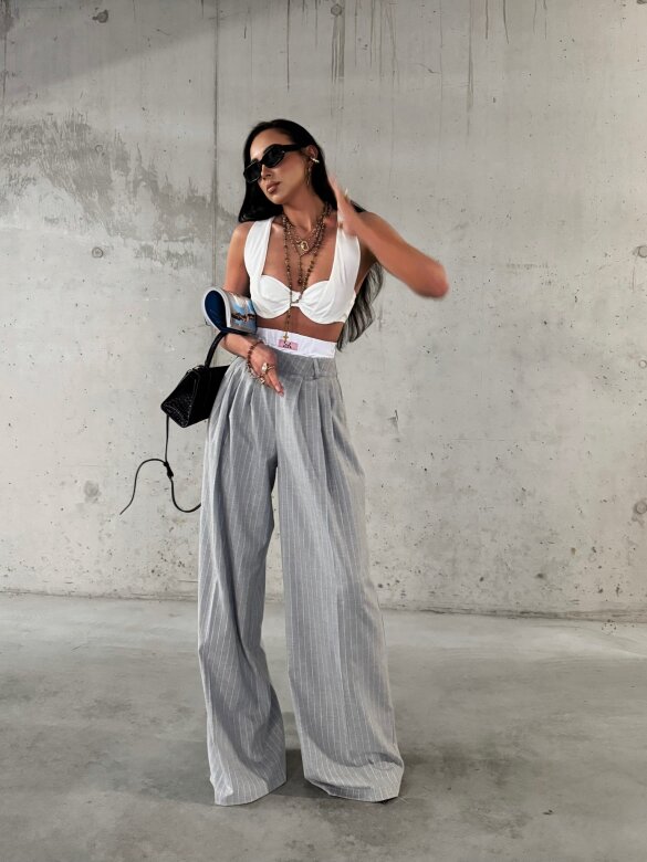 Spodnie Chicago elegant w paski szare