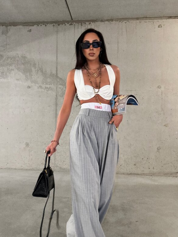 Spodnie Chicago elegant w paski szare