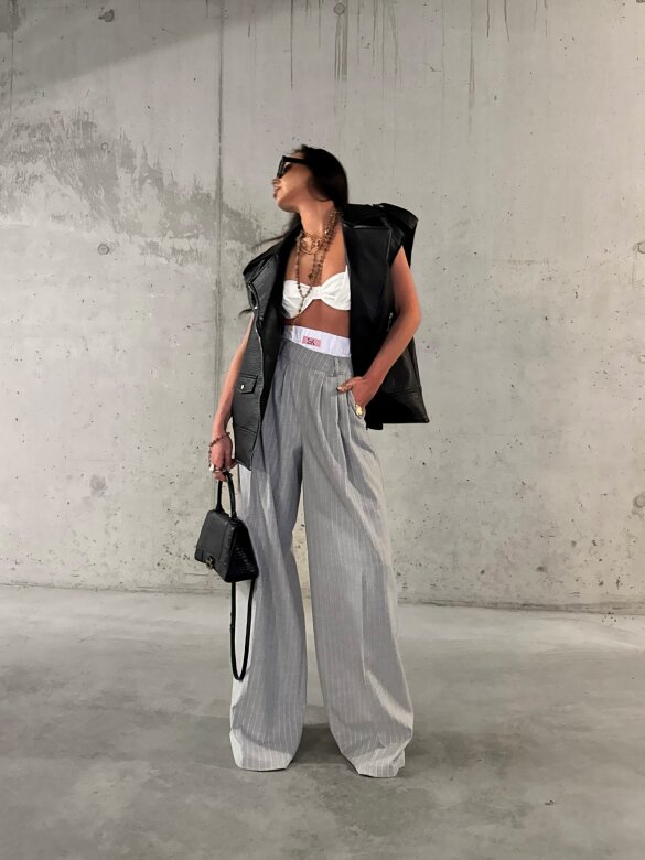 Spodnie Chicago elegant w paski szare