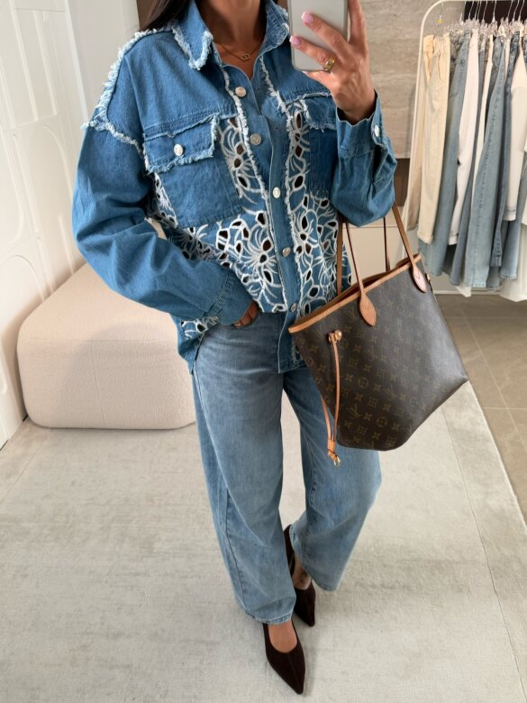 Koszula Iseo jeans niebieska